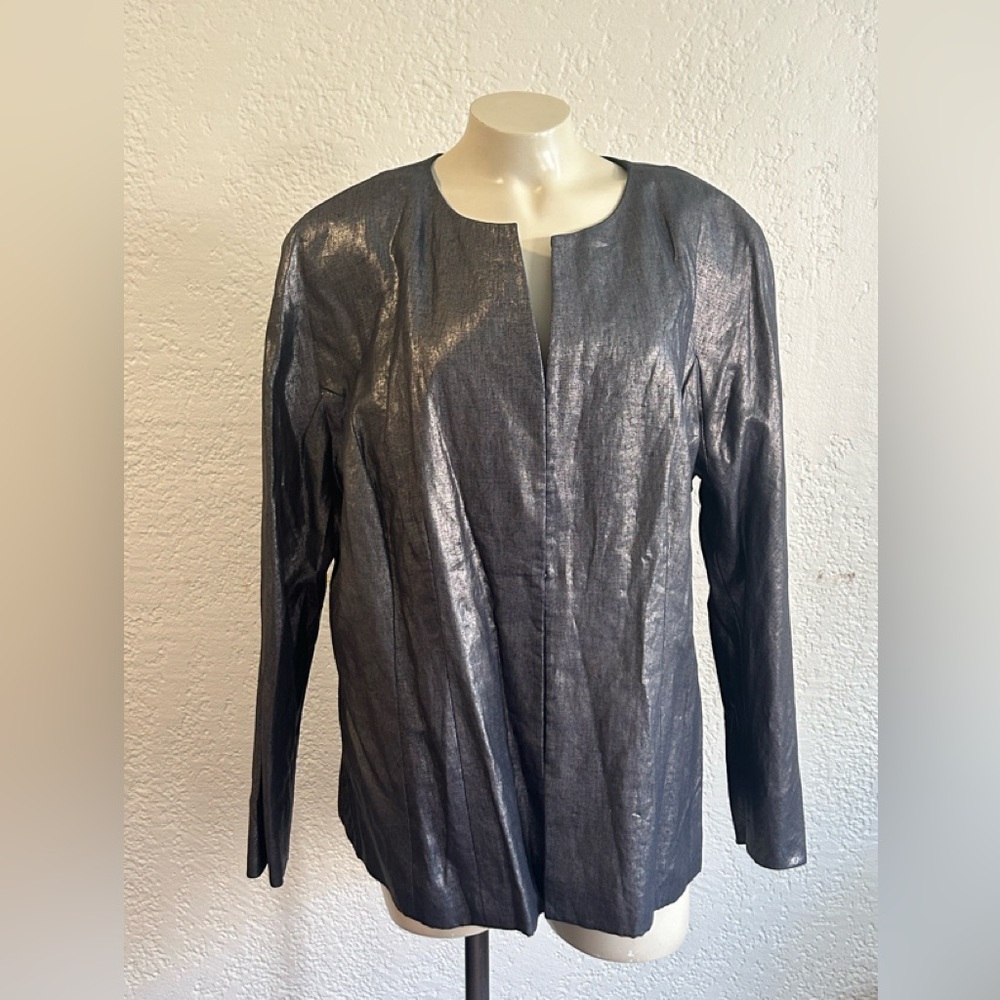 Dana Buchman metallic gray Silver Blazer/  Jacket Sz 16 NWT